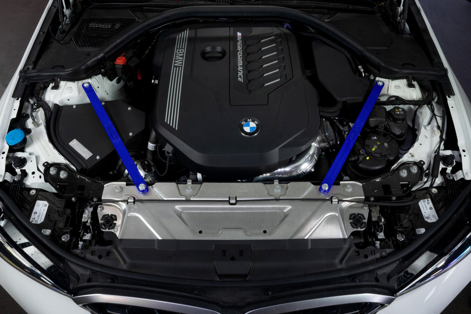 42-115BL HPS Blue Front Up Solid Strut Bar Tower Brace For 20-24 BMW M340i / 19-24 330i