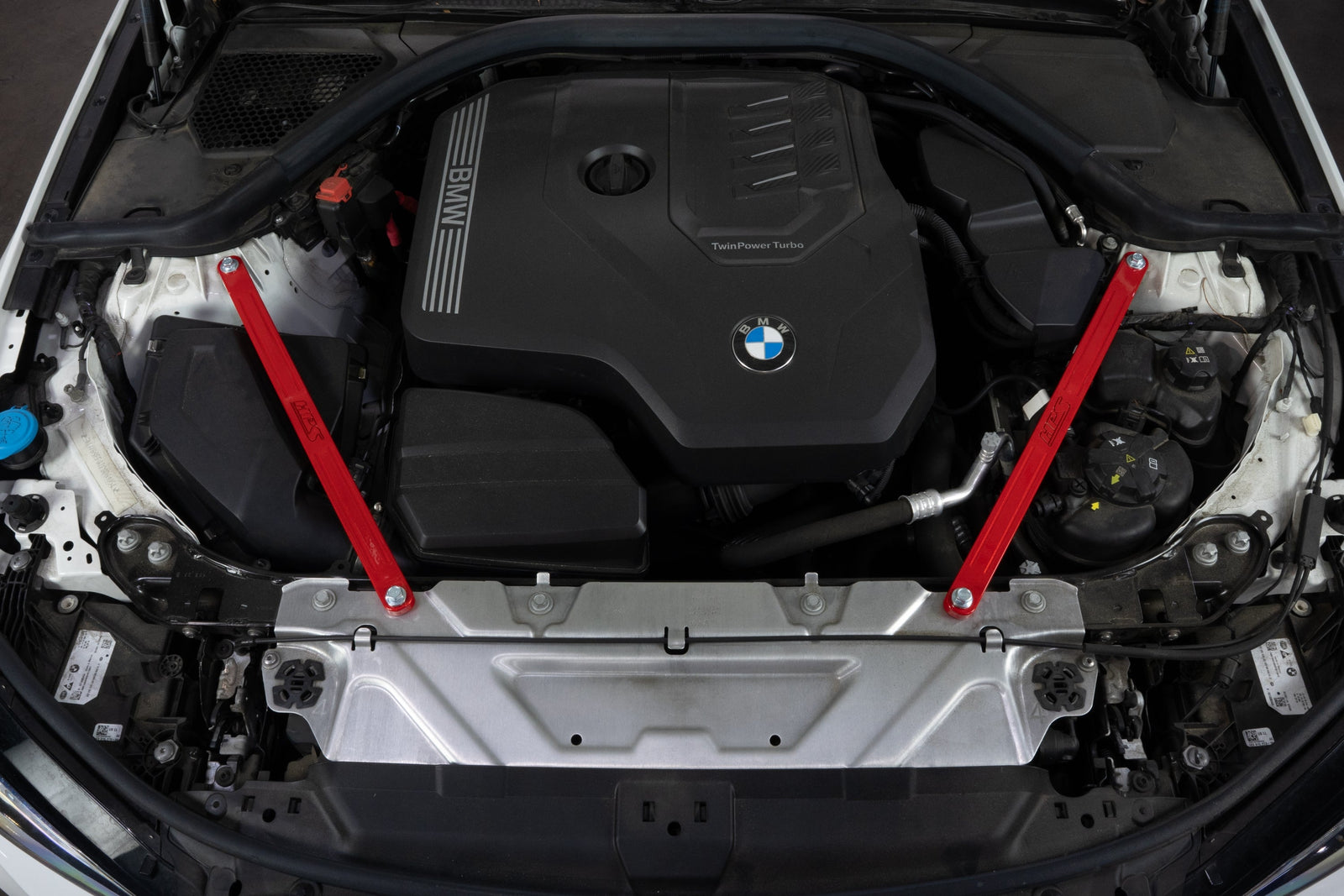 42-115R HPS Red Front Up Solid Strut Bar Tower Brace For 20-24 BMW M340i / 19-24 330i