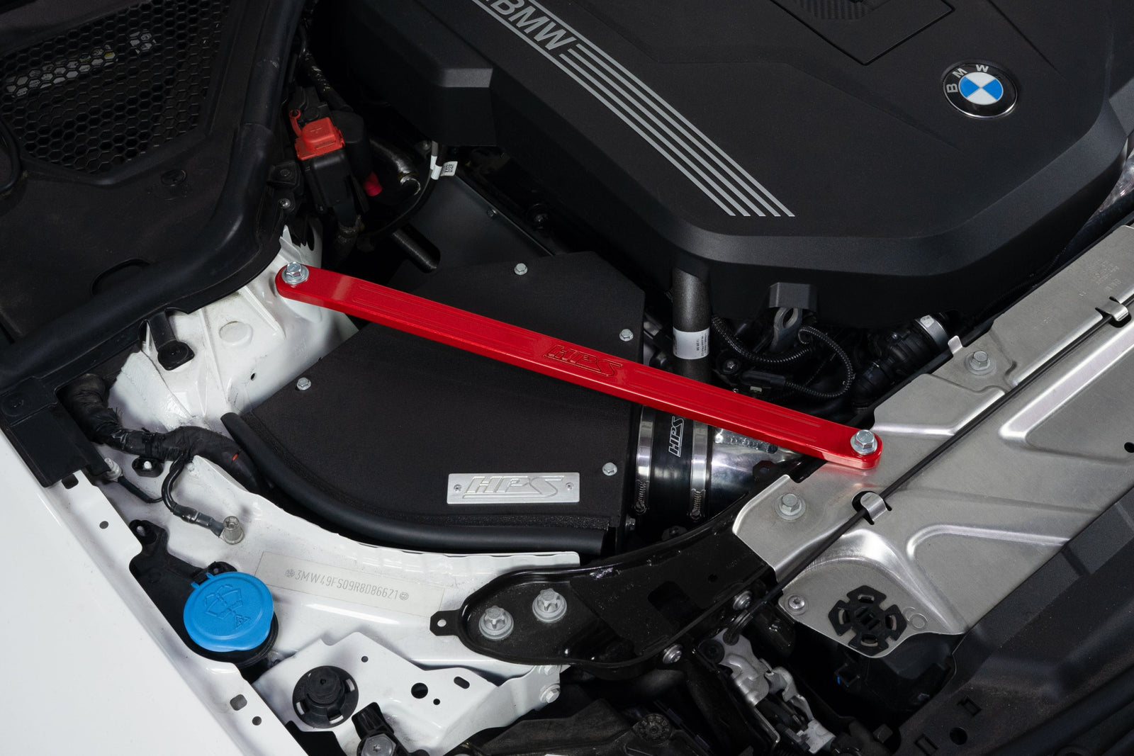 42-115R HPS Red Front Up Solid Strut Bar Tower Brace For 20-24 BMW M340i / 19-24 330i