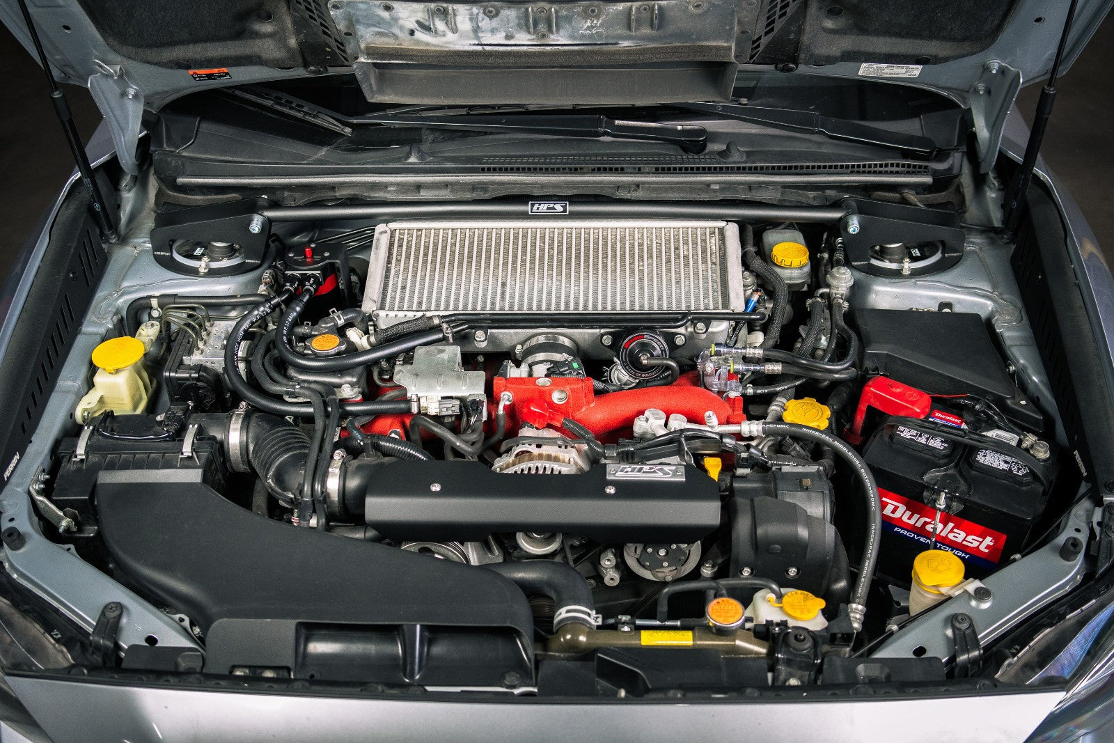 HPS Black Front Upper Strut Bar Tower Brace For 15-21 Subaru WRX / WRX STI