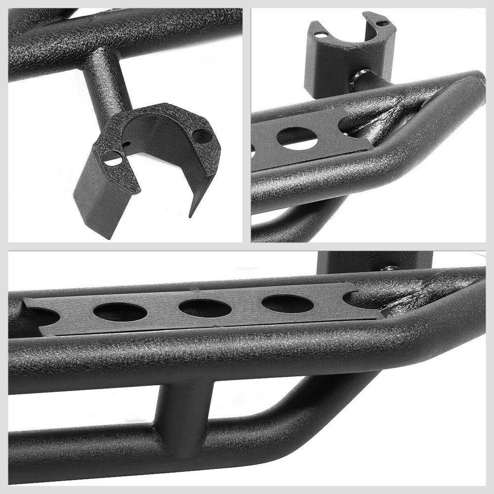 73" Steel Girder Black Running Board Nerf Bar For 18+ Jeep Wrangler JL 4Dr