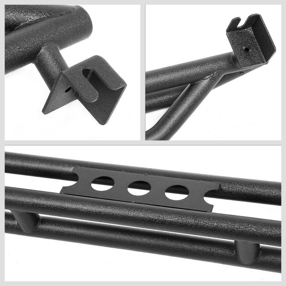 73" Steel Girder Black Running Board Nerf Bar For 18+ Jeep Wrangler JL 4Dr