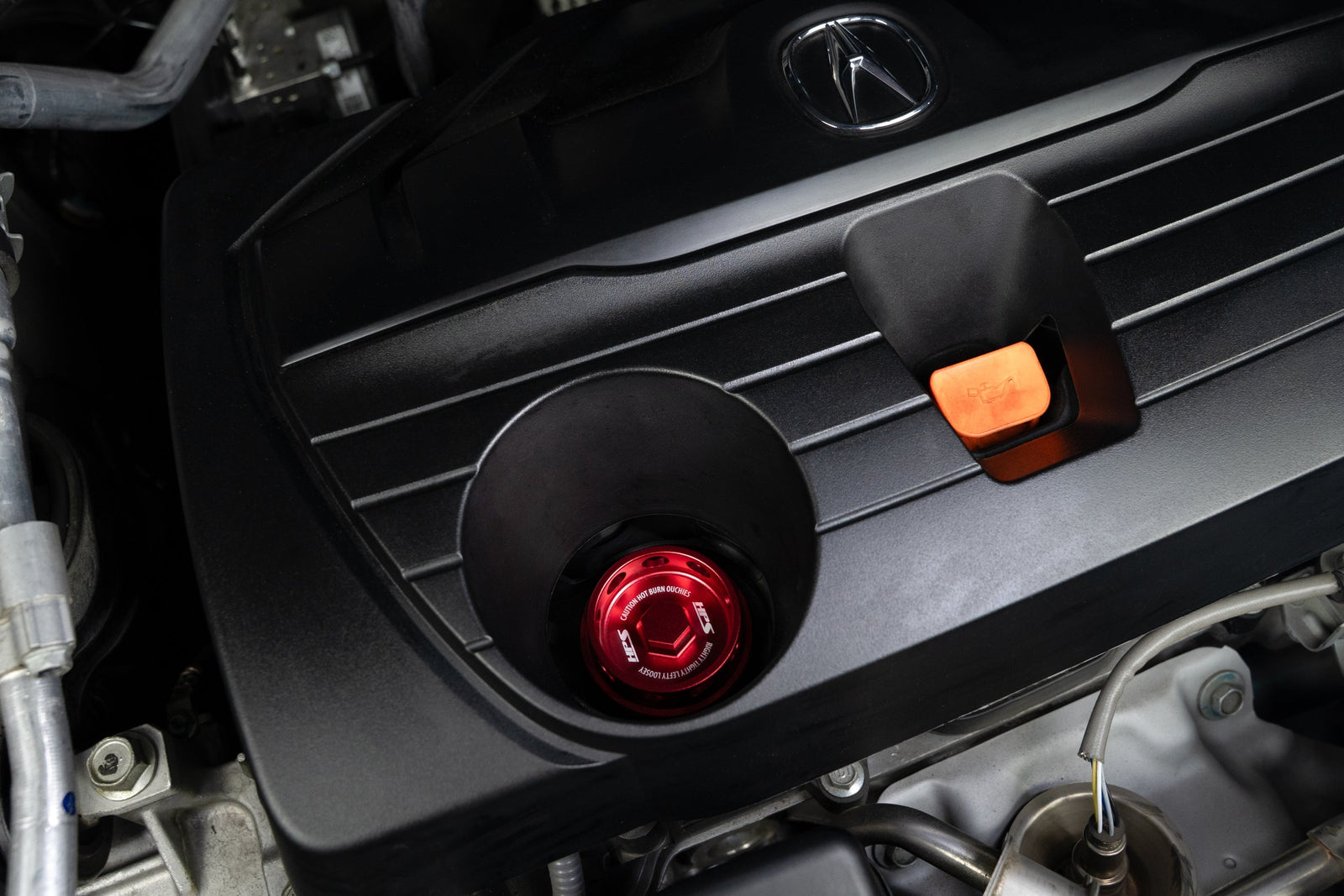 5269-104R HPS Red CNC Billet Aluminum Engine Oil Filler Cap Neck Sealing For Acura Honda