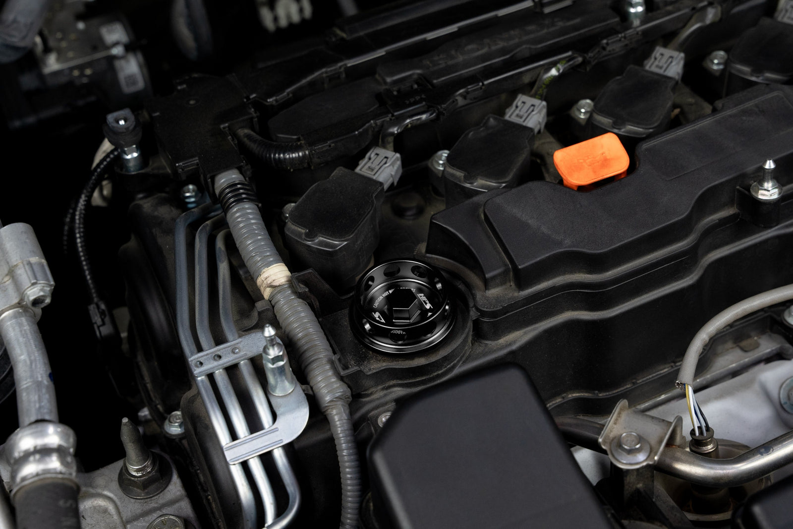 5269-104WB HPS Black CNC Billet Aluminum Engine Oil Filler Cap Cover For Acura Honda