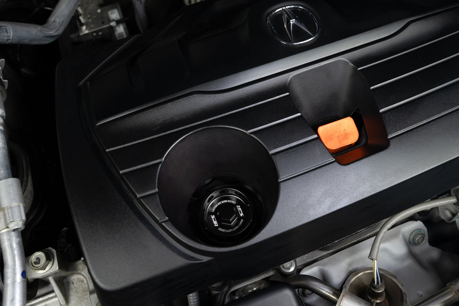 5269-104WB HPS Black CNC Billet Aluminum Engine Oil Filler Cap Cover For Acura Honda
