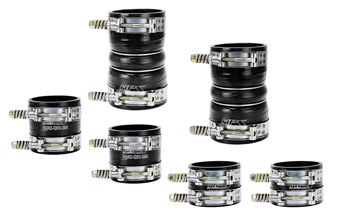 HPS Black 4-Ply Intercooler Hose Kit For 99-03 Ford F250/F350/F450 SD 7.3 Diesel 57-1539-BLK