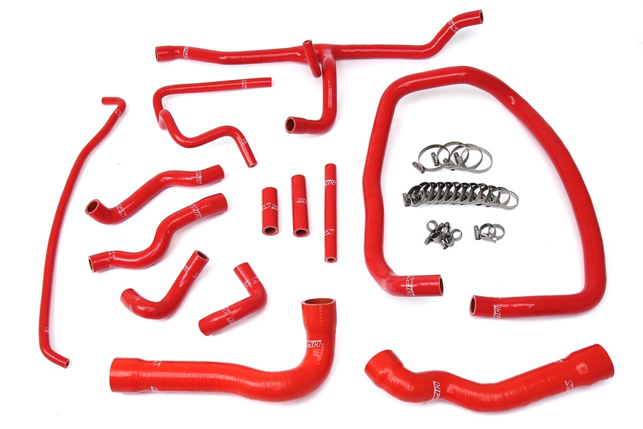 HPS Performance 57-1674-RED Silicone Radiator/Heater Coolant Hose Kit For 96-99 BMW M3 E36 LHD