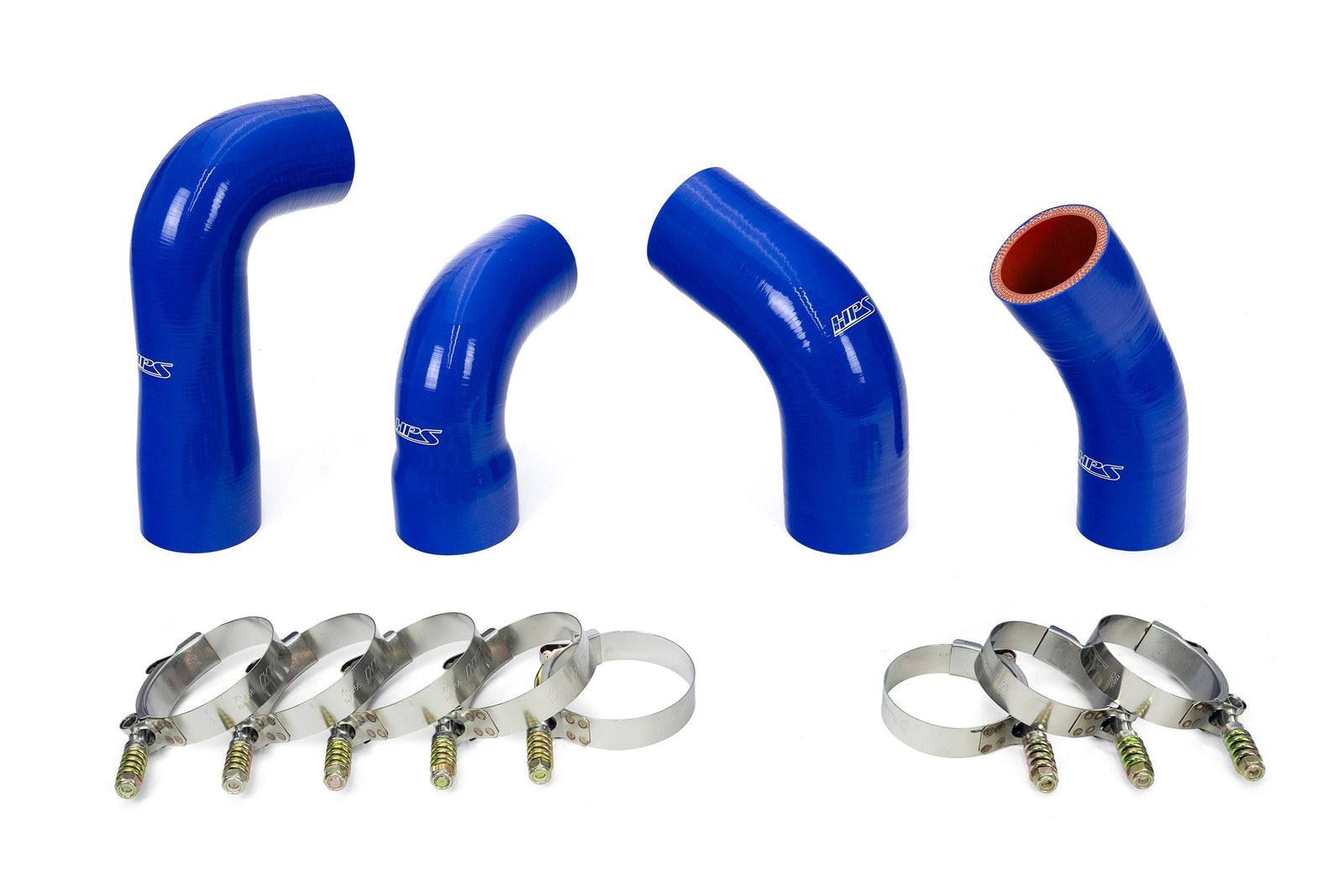 HPS Performance Blue 6-Ply Silicone Transmission Oil Cooler Hose Kit For 07-16 Mack MP7 Engine Replace OE# 20934539, 21548313, 24926501, 21209748