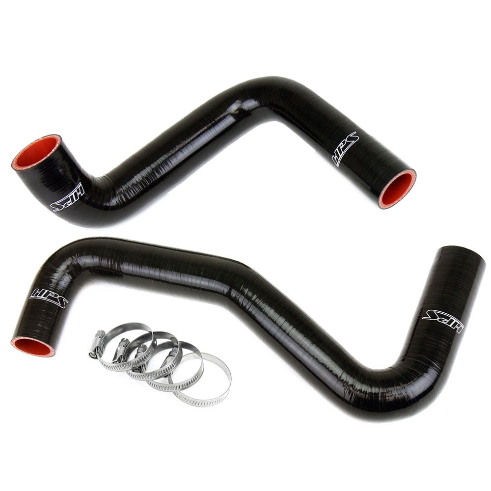 HPS Performance 57-1956-BLK Silicone Radiator Hose Kit For Nissan 240SX LS Swap (SR20DET Radiator, 9 o'clock thermo, LS1 water pump)