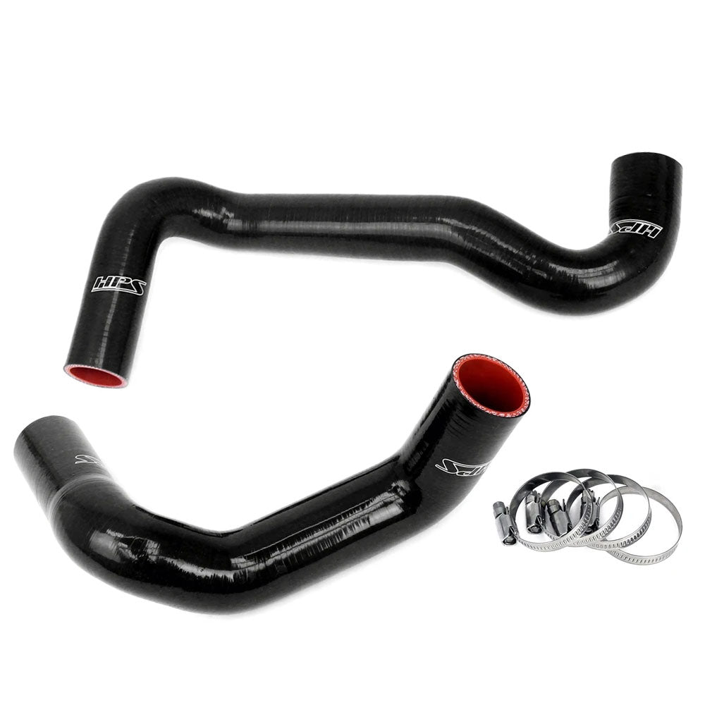 HPS Performance 57-1991-BLK Silicone Radiator Hose Kit For Nissan 240SX LS Swap (KA24DE Radiator, 8 o'clock thermo, LS3/LS7 water pump)