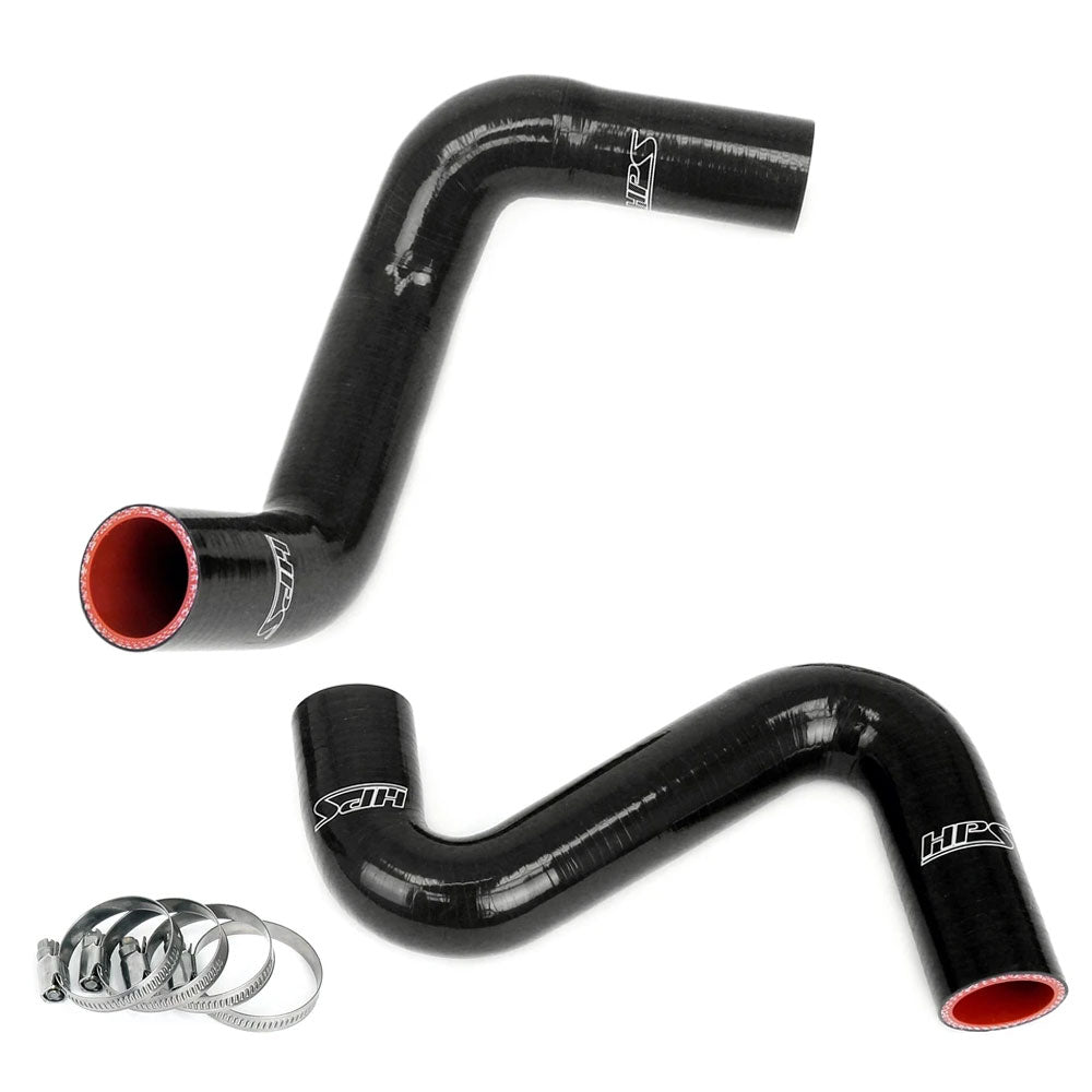 HPS Performance 57-1992-BLK Silicone Radiator Hose Kit For Nissan 240SX LS Swap (SR20DET Radiator, 8 o'clock thermo, LS3/LS7 water pump)