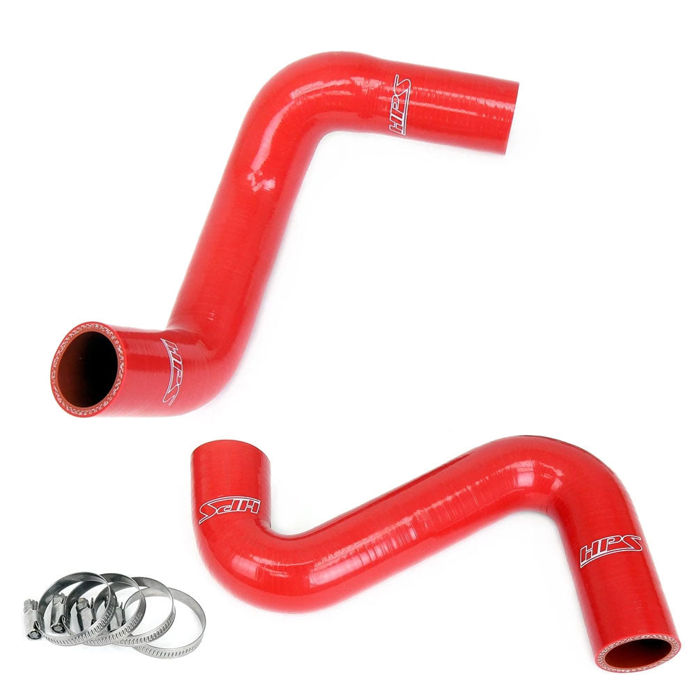 HPS Performance 57-1992-RED Silicone Radiator Hose Kit For Nissan 240SX LS Swap (SR20DET Radiator, 8 o'clock thermo, LS3/LS7 water pump)