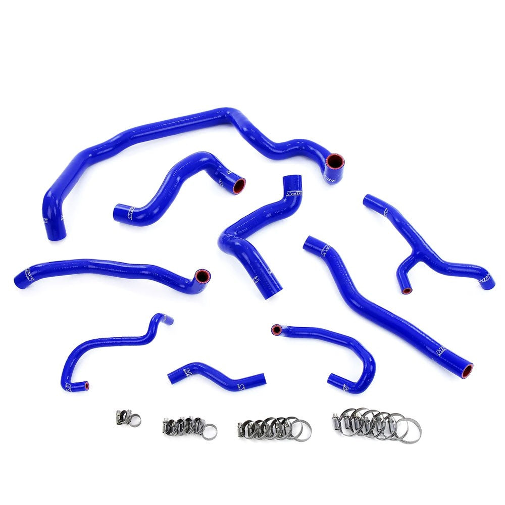 HPS Performance 57-1997-BLUE Silicone Radiator, Heater, Water Pump, And Expansion Tank Hose Kit For 11-15 Cooper 1.6T N18 Manual Trans