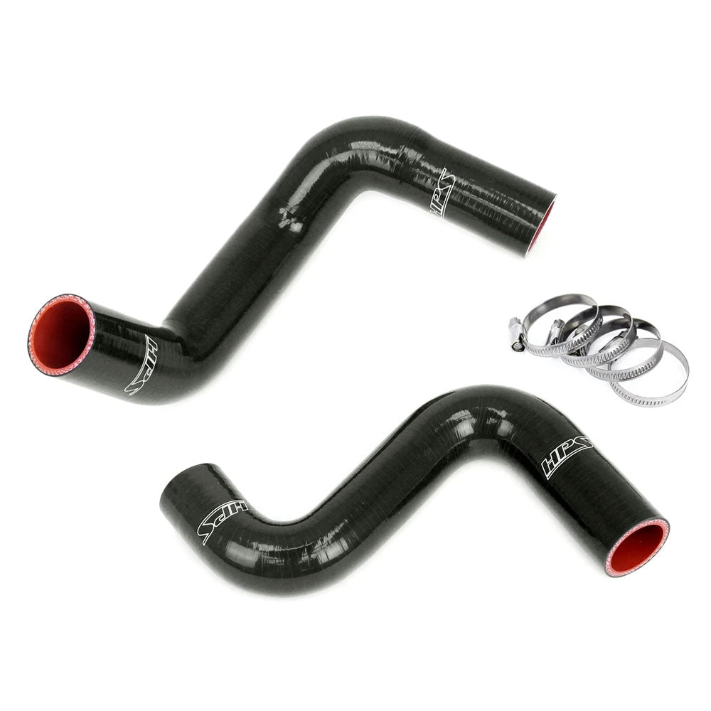 HPS Performance 57-2057-BLK Silicone Radiator Hose Kit For Nissan 240SX LS Swap (KA24DE Radiator, 8 o'clock thermo, LS1 water pump)