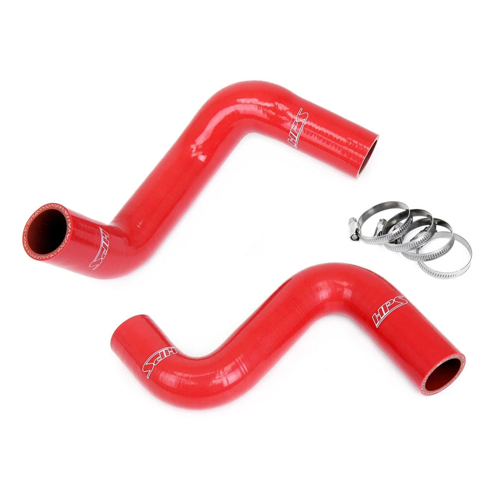 HPS Performance 57-2057-RED Silicone Radiator Hose Kit For Nissan 240SX LS Swap (KA24DE Radiator, 8 o'clock thermo, LS1 water pump)