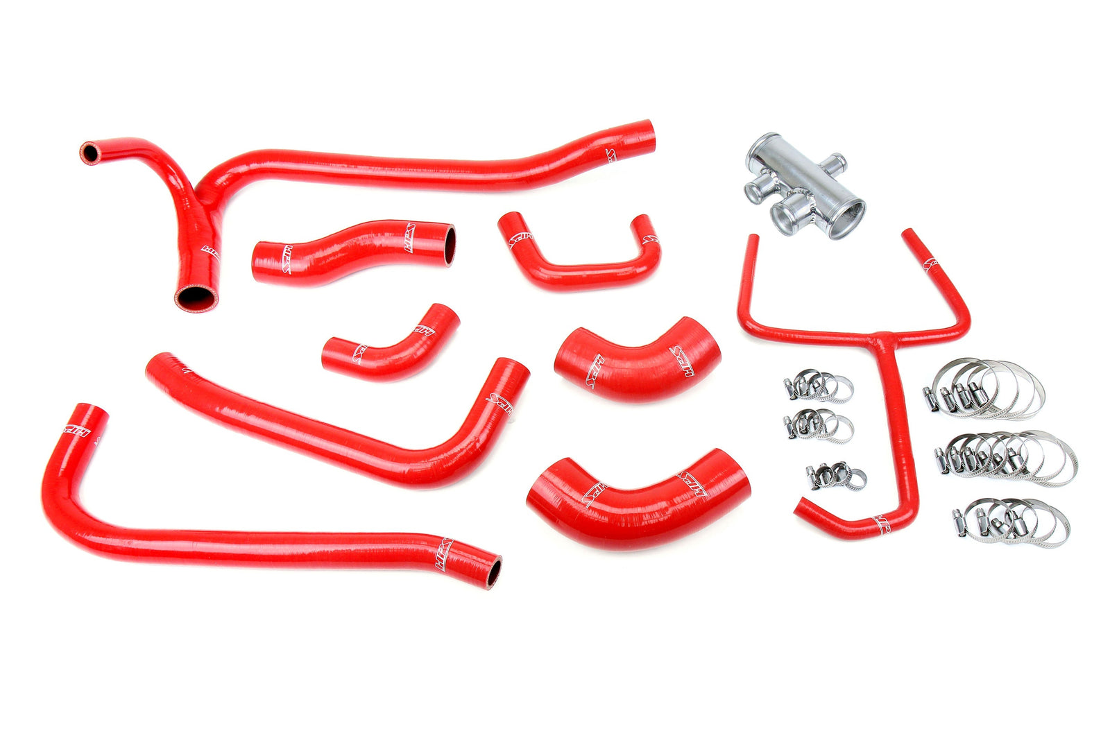 HPS Performance 57-2069-RED Silicone Radiator Coolant Hose Kit For 07-14 Ford Mustang GT500 5.4L 5.8L Supercharged