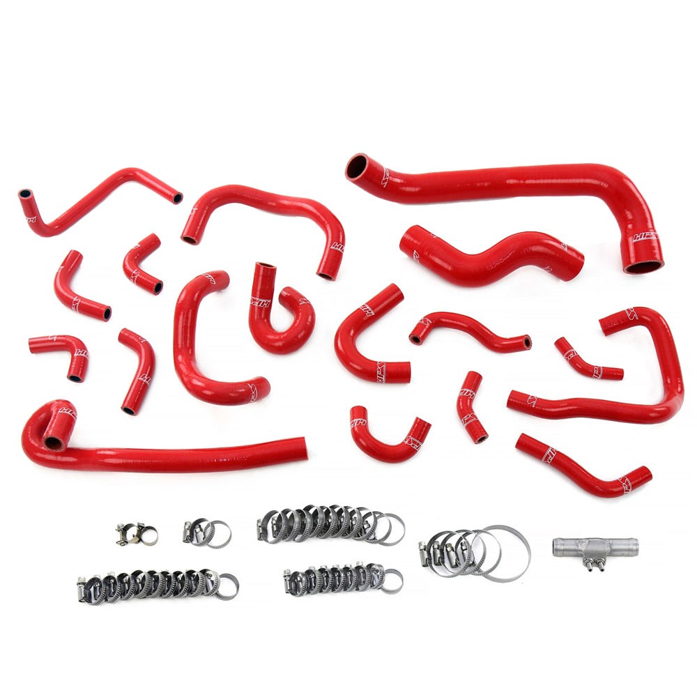 HPS Performance 57-2136-RED Silicone Radiator/Heater/Ancillary/Breather Hose Kit For 95-98 Nissan Skyline GTR R33 RB26DETT