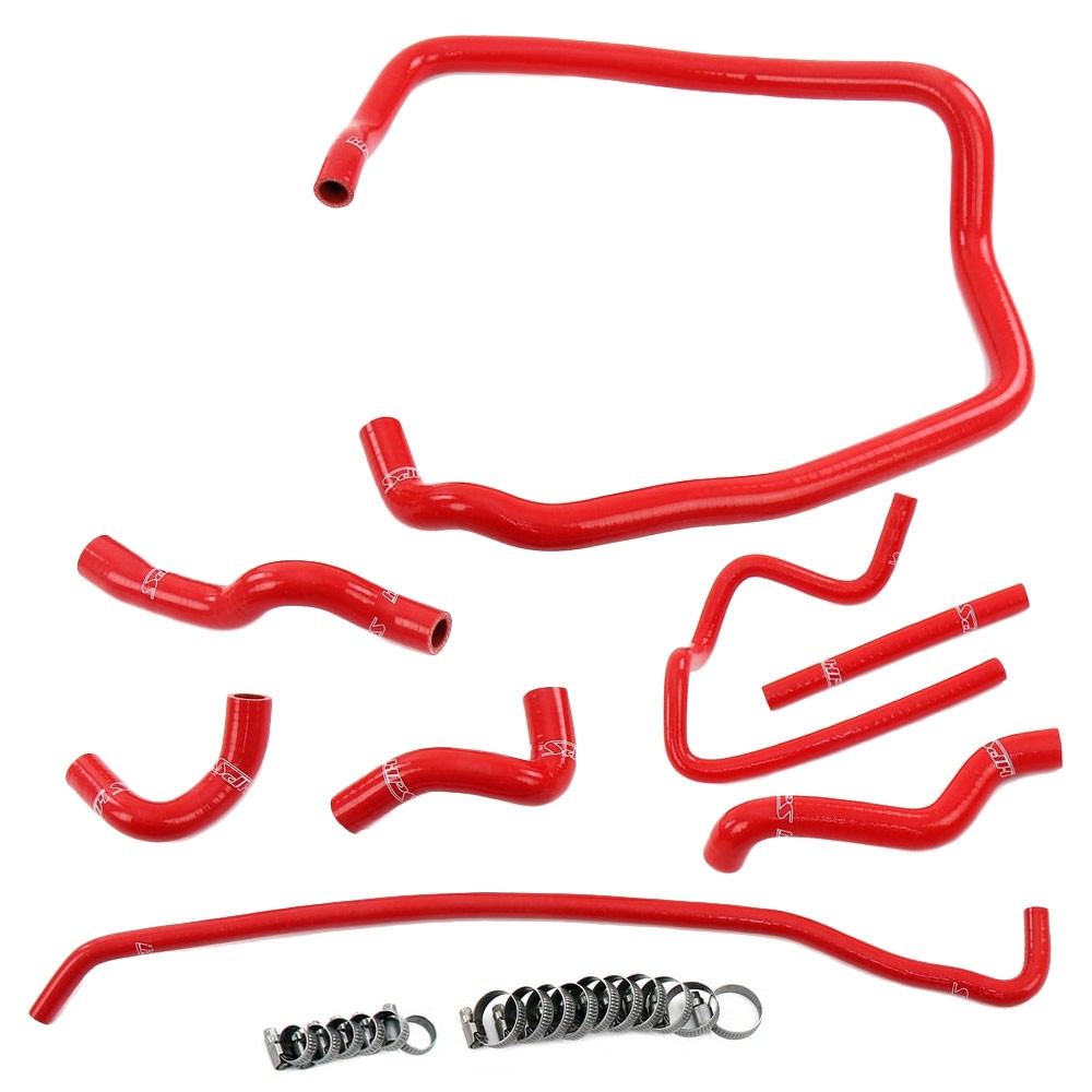 HPS Performance 57-2138-RED Silicone Heater/Throttle Body/Expansion Tank Coolant Hose For 96-99 BMW 323/328 2.5/2.8L M52 E36