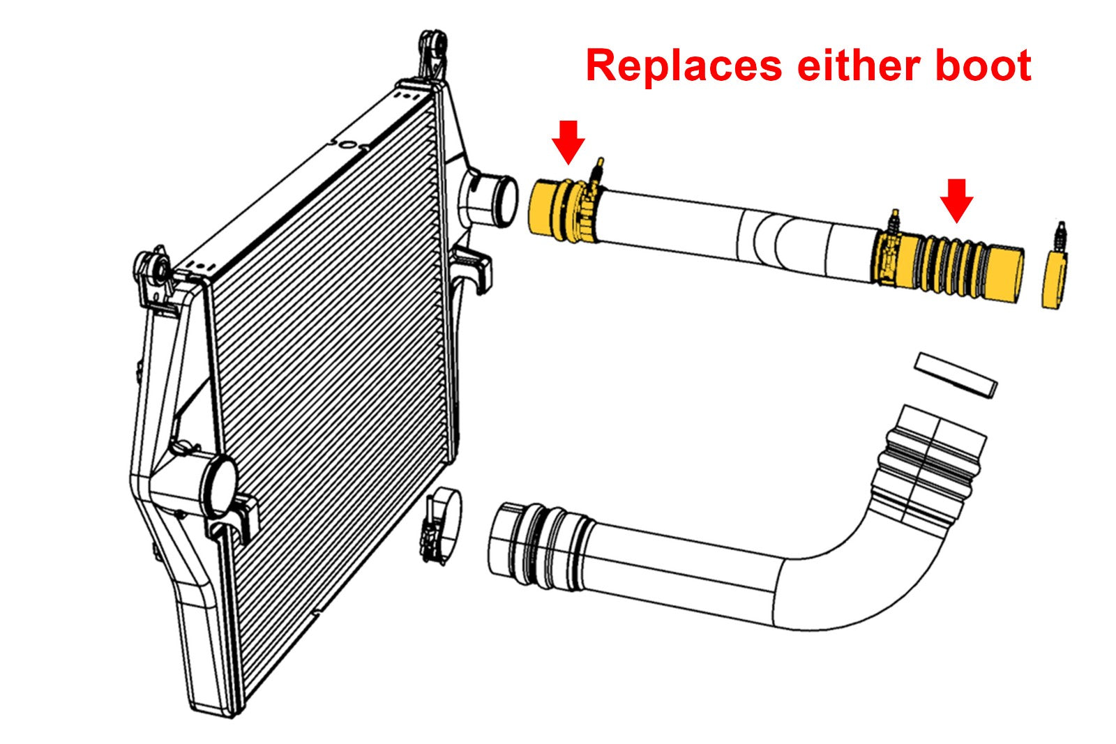 HPS Intercooler Hose Kit 1PC Hot Side 10-12 Ram Pickup DS 6.7Diesel 57-2208