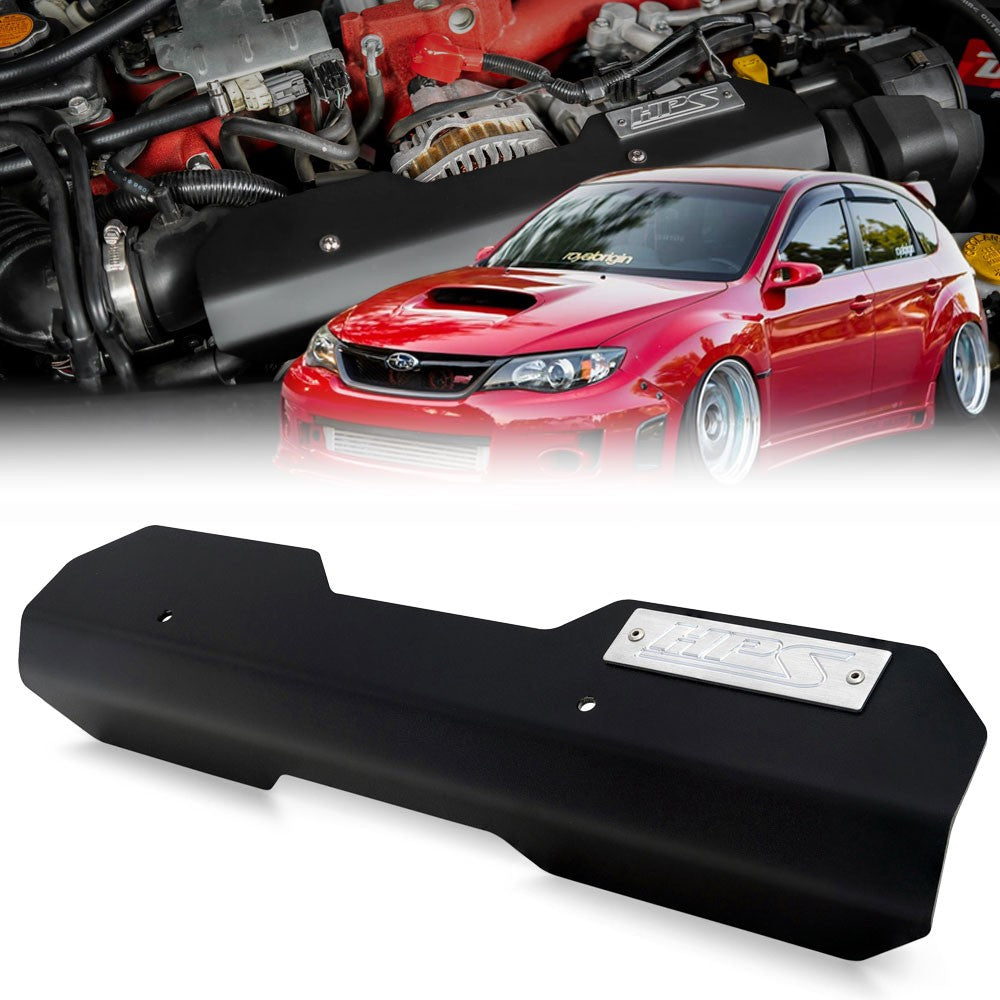71-100WB HPS Black 1/8” Aluminum Engine Belt Cover For 08-14 WRX / 08-21 STI 2.5L Turbo