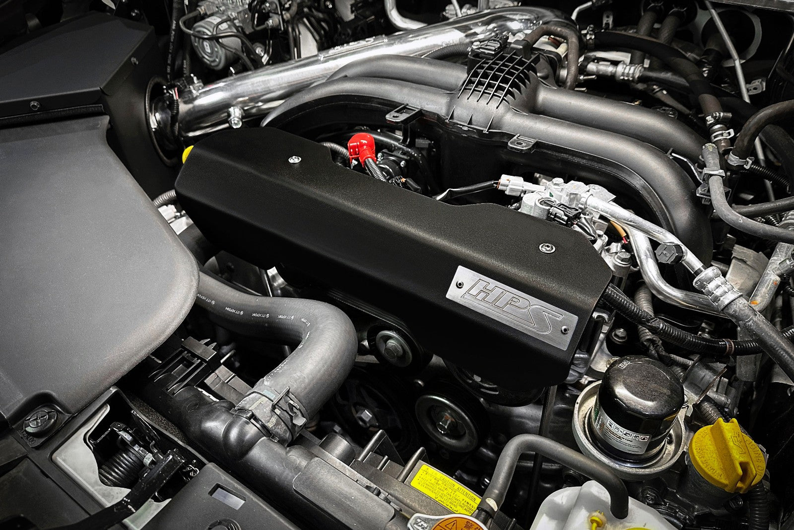 HPS Black 1/8” Aluminum Engine Belt Cover For 13-19 Subaru Legacy Outback 2.5L