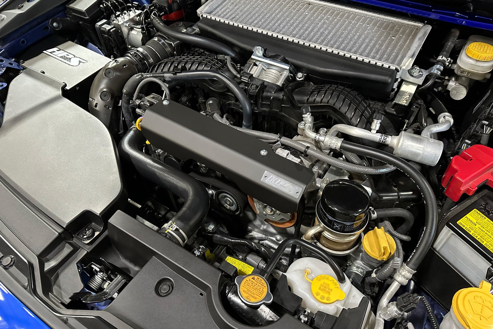 71-103WB HPS Black 1/8” Aluminum Engine Belt Cover For 22-24 Subaru WRX 2.4L Turbo VB 2nd