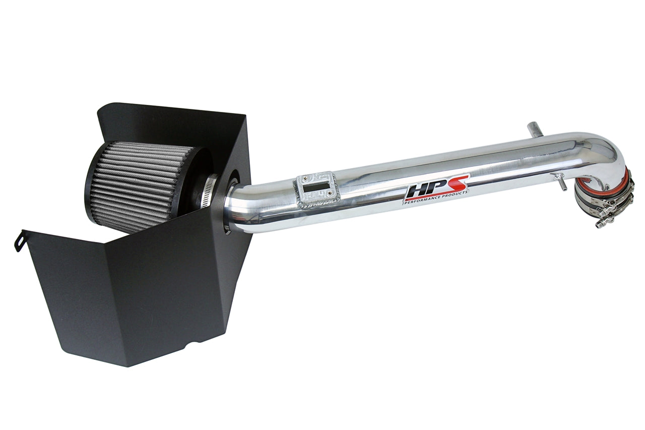 HPS Shortram Air Intake Heat Shield Kit for 05-15 Toyota Tacoma 2.7L I4 Non-Turbo SKU 827-169P, polished product view