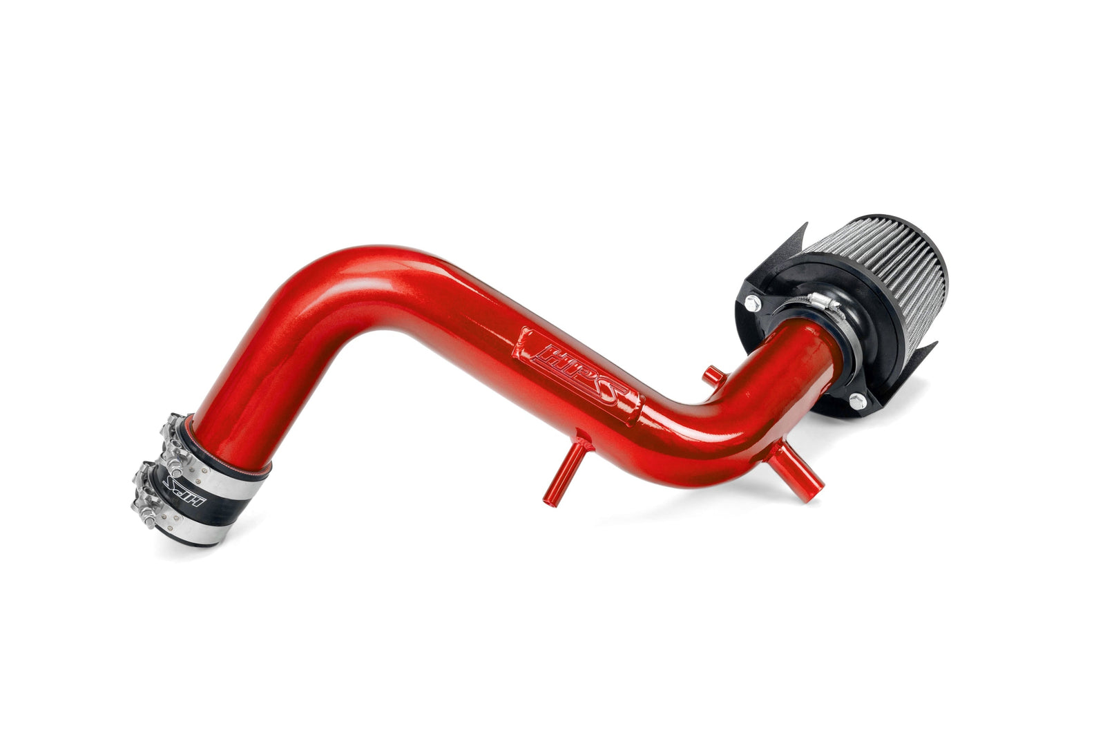 HPS Shortram Air Intake Kit with Filter for 13-17 Hyundai Veloster 1.6L Turbo SKU 827-605R, red product view