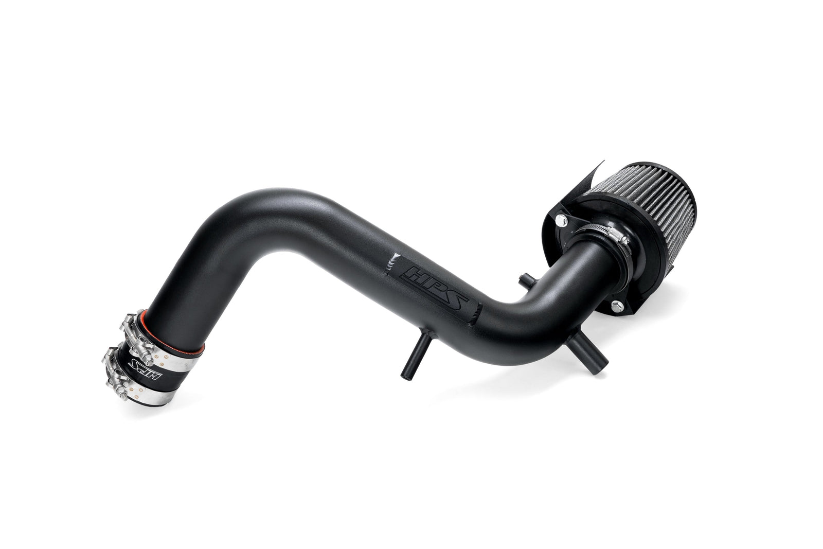 HPS Shortram Air Intake Kit with Filter for 13-17 Hyundai Veloster 1.6L Turbo SKU 827-605WB, wrinkle black product view