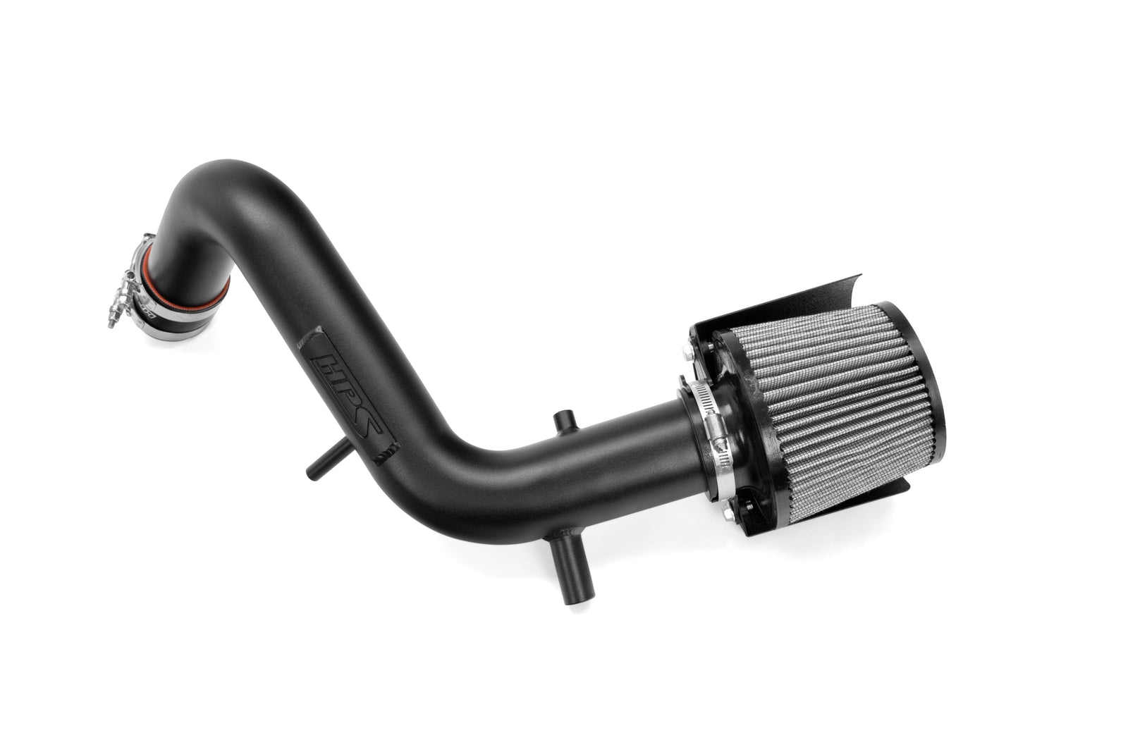 HPS Shortram Air Intake Kit with Filter for 13-17 Hyundai Veloster 1.6L Turbo SKU 827-605WB, wrinkle black alternate product view