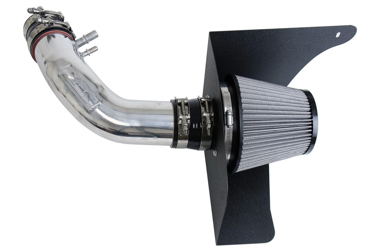HPS Shortram Air Intake Heat Shield Kit 15-17 Ford Mustang 3.7L V6 SKU 827-638P, polished product view