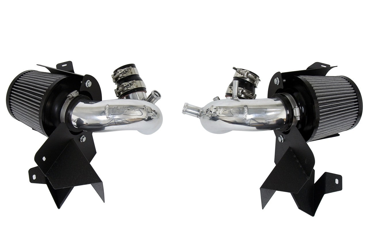 HPS Shortram Air Intake Heat Shield Kit for 19+ Genesis G70 3.3L V6 Twin Turbo SKU 827-703P, polished product view