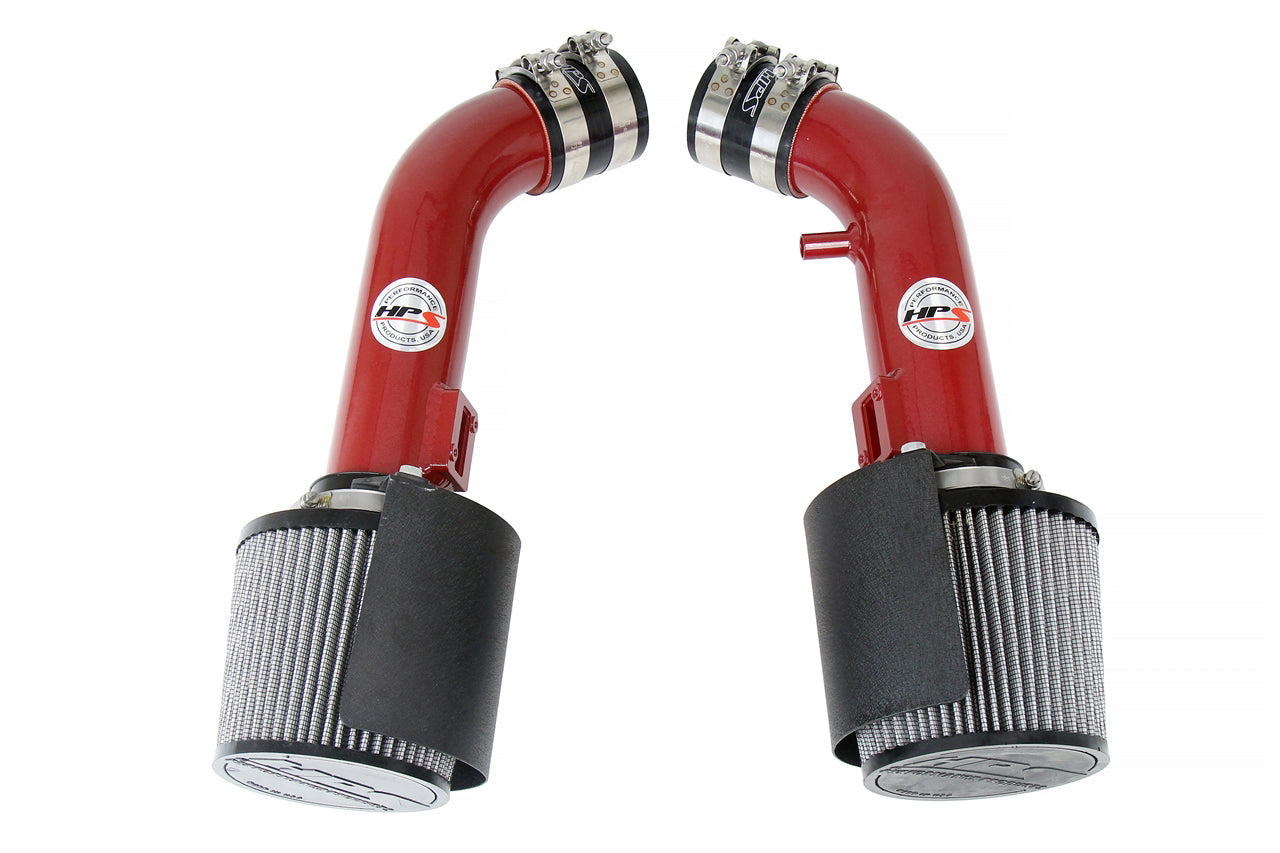 HPS Shortram Air Intake Heat Shield Kit for 08-13 Infiniti G37 / 09-22 Nissan 370Z 3.7L V6 Z34 SKU 827-706R, red product view