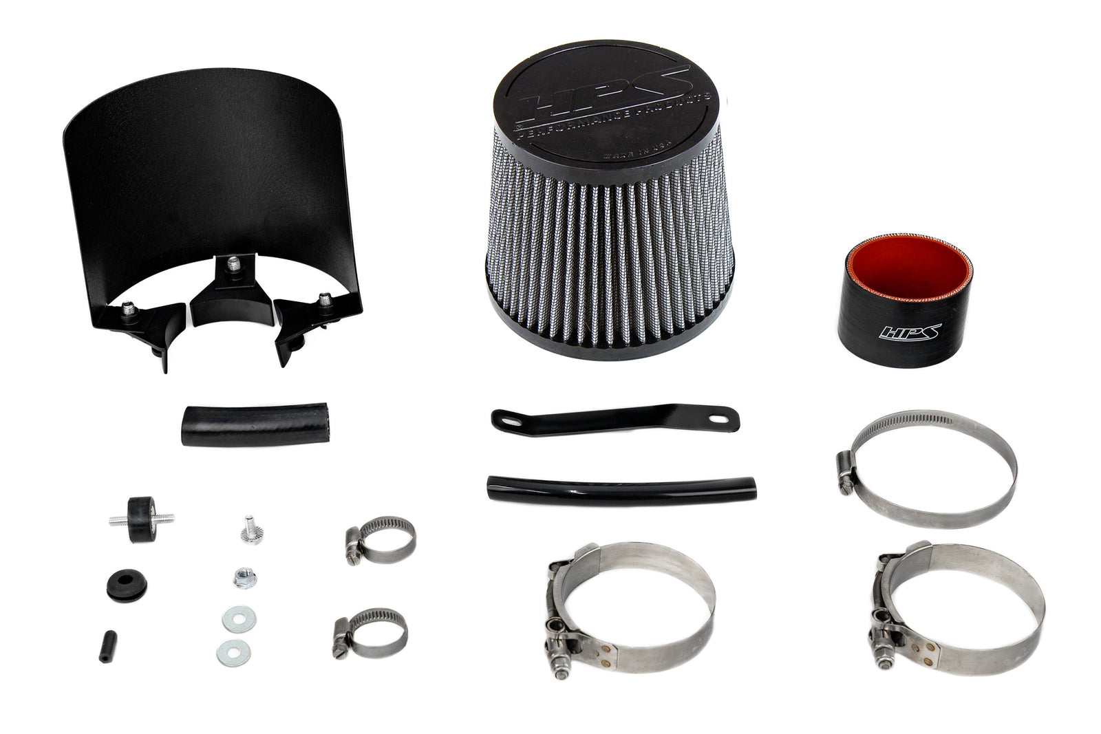 HPS 827-724P Polish Shortram Air Intake Kit w/Heat Shield
