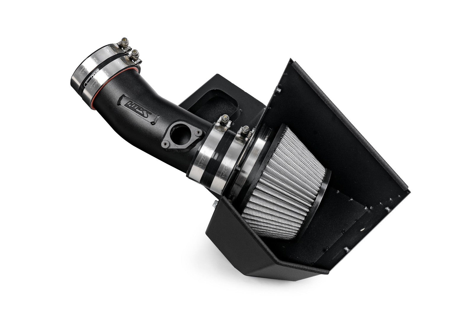 HPS Shortram Air Intake Heat Shield Kit for 22+ Acura MDX Type-S 3.0L Turbo YD8 SKU 827-728WB, wrinkle black product view