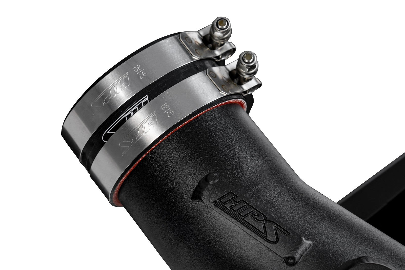 HPS Shortram Air Intake Heat Shield Kit for 22+ Acura MDX Type-S 3.0L Turbo YD8 SKU 827-728WB, wrinkle black product view 3