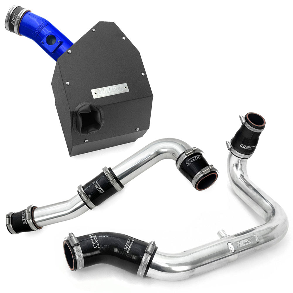 827-735BL+17-153P HPS Polish/Blue Hot/Cold Intercooler Charge Pipe+Air Intake For 23-25 GR Corolla