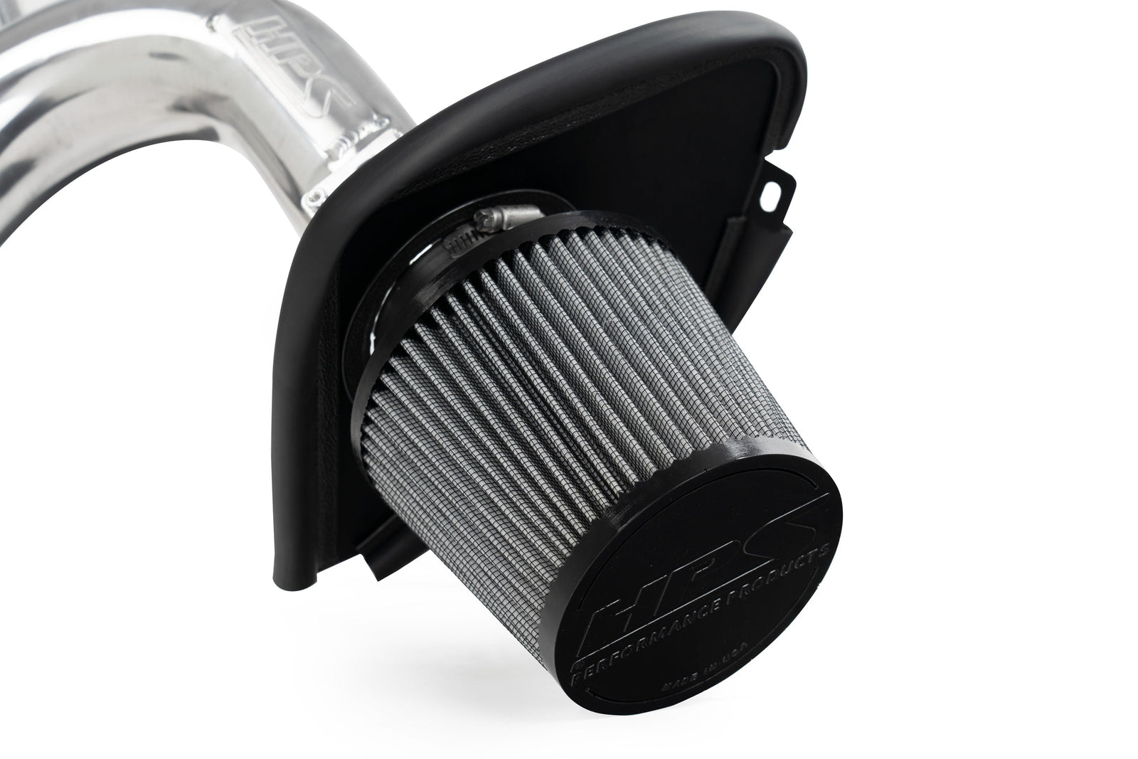 HPS 827-738P Polish Shortram Air Intake Kit with Heat Shield