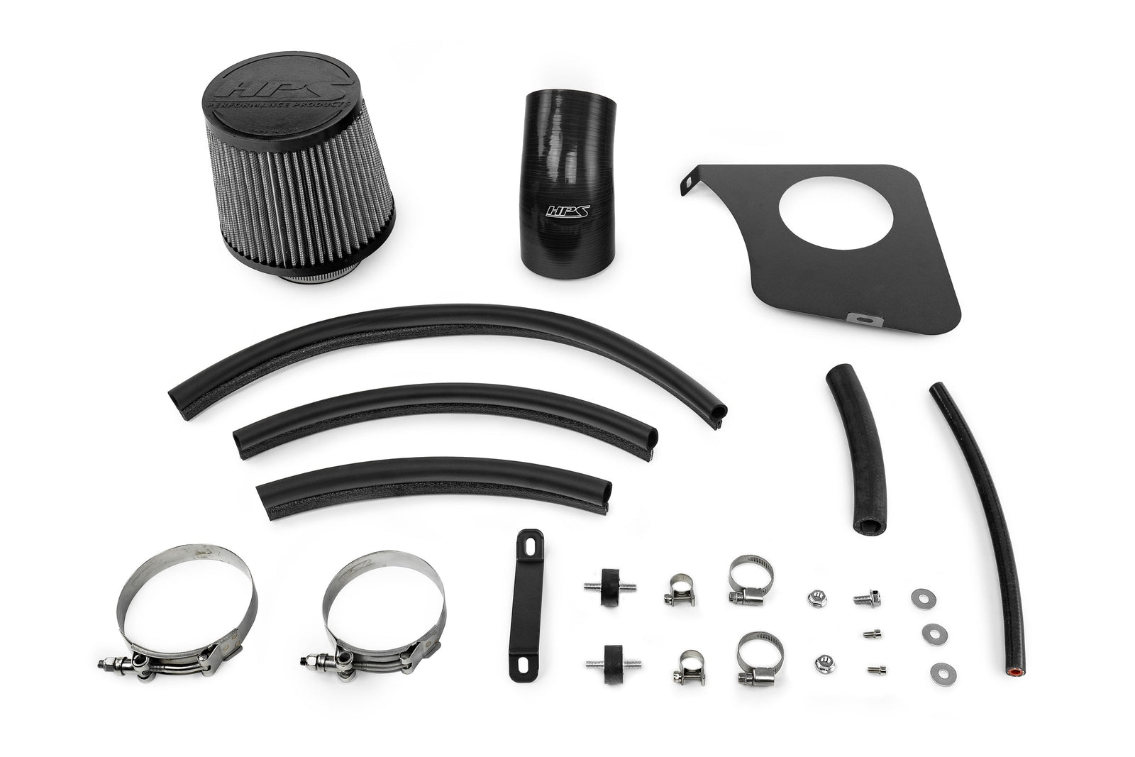 HPS 827-738R Red Shortram Air Intake Kit with Heat Shield