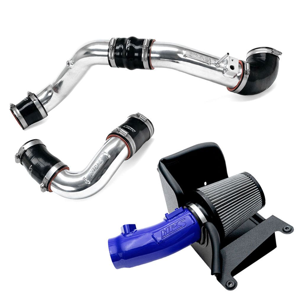 827-741BL+17-156P HPS Blue/Polish Air Intake+Charge Pipe Kit For Integra TypeS DE5/Civic TypeR FL5