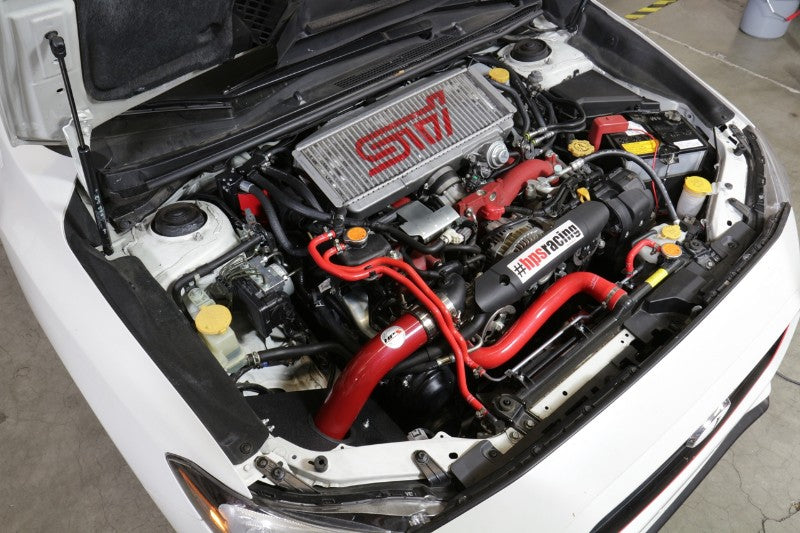 HPS Red Cold Air Intake Kit with Filter For 15-17 Subaru WRX STI 2.5L Turbo Air Intake Systems 837-573R-1