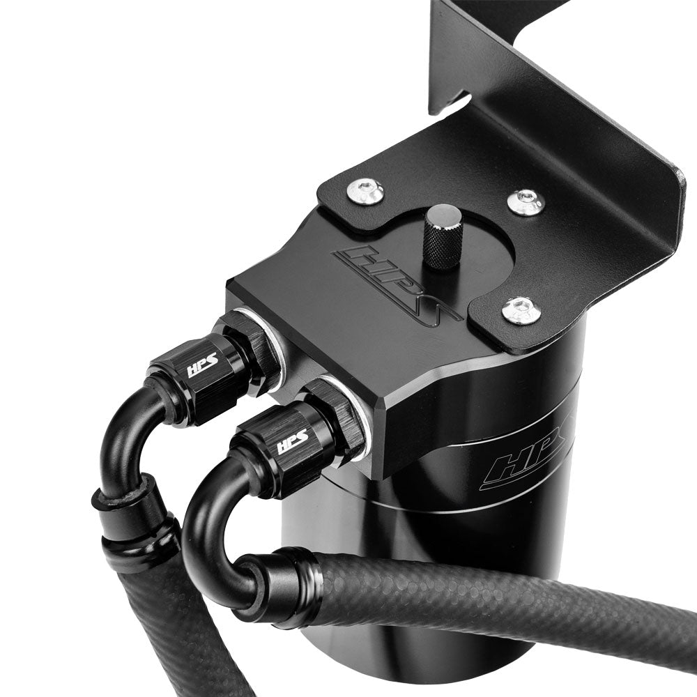 HPS-860-002WB HPS Black Oil Catch Can & Mount Bracket For 24+ Integra TypeS / 17+ Civic TypeR