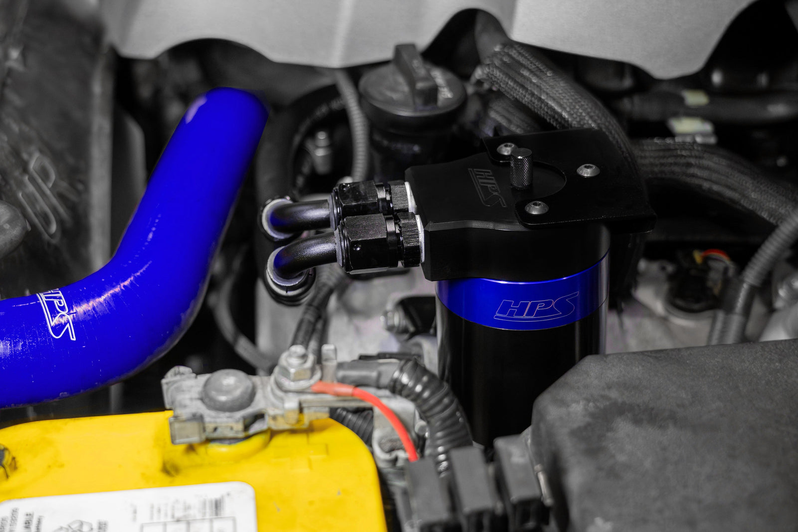 HPS-860-005BL HPS Blue 147ML Oil Catch Can Tank Mount Bracket For 10-23 Lexus GX460 4.6L J150