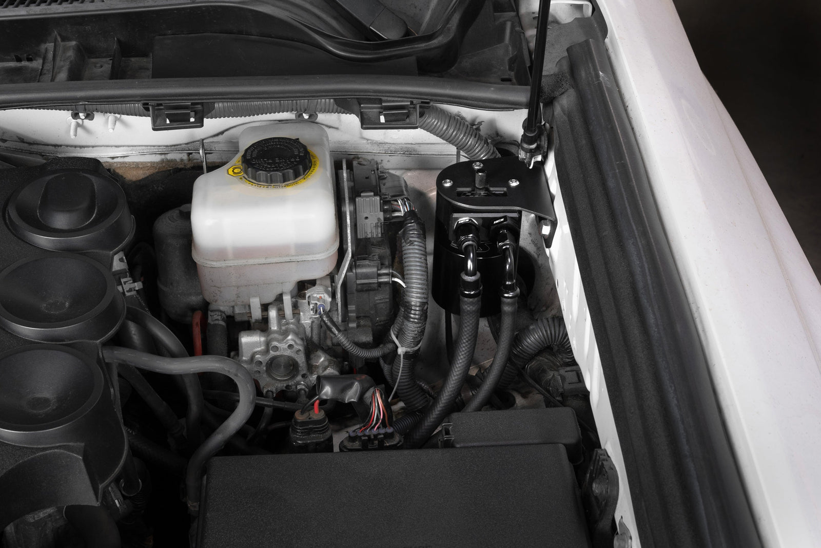 HPS-860-010WB HPS Black 147ML Oil Catch Can Tank Mount Bracket For 10-24 Toyota 4Runner 4.0 V6