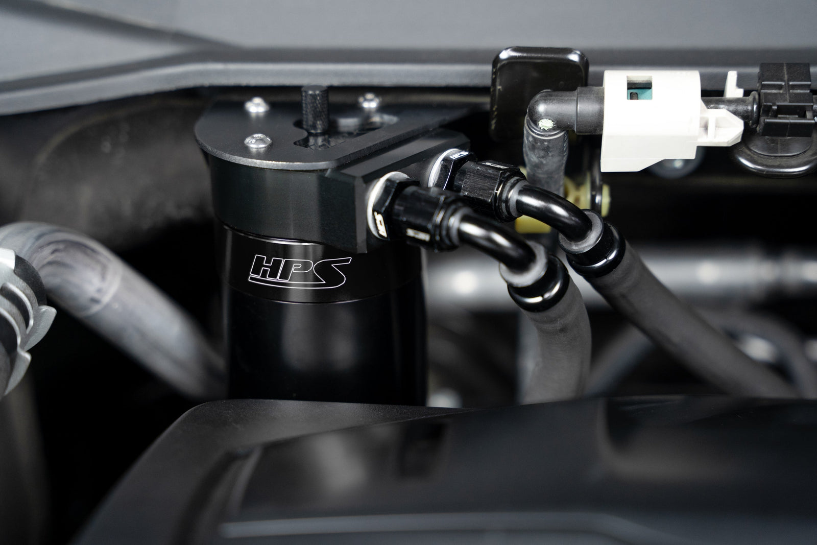 HPS-860-015WB HPS Black 147ML Oil Catch Tank w/Mount Bracket For 19-25 Acura RDX 2.0L Turbo