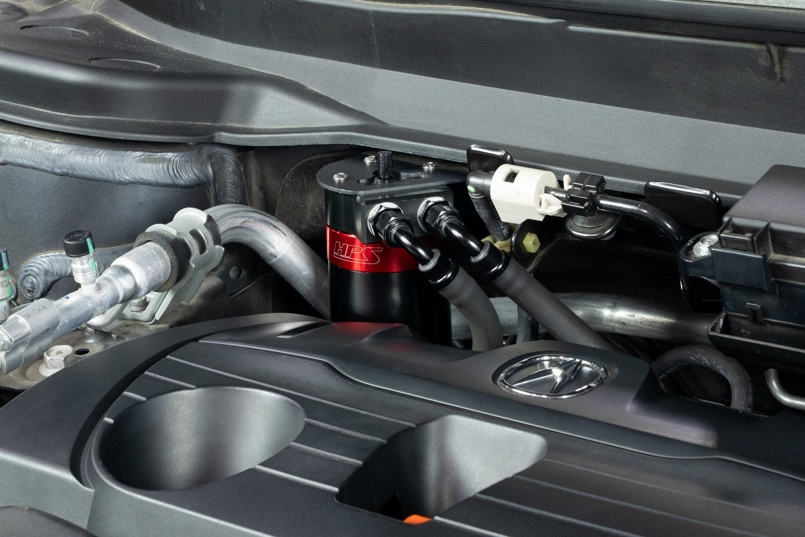 HPS-860-015 HPS Black / Red 147ML Oil Catch Tank w/Mount Bracket For 19-25 Acura RDX 2.0T