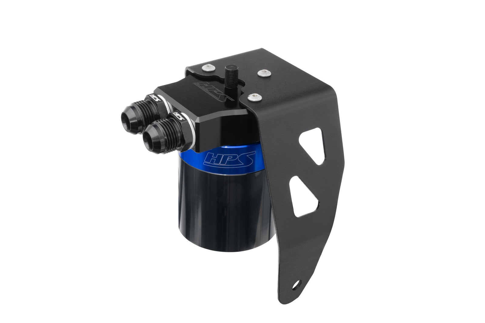 HPS-860-024BL HPS Black/Blue Oil Catch Can+Mount Bracket For 24+ Land Cruiser/Tacoma 2.4 Turbo