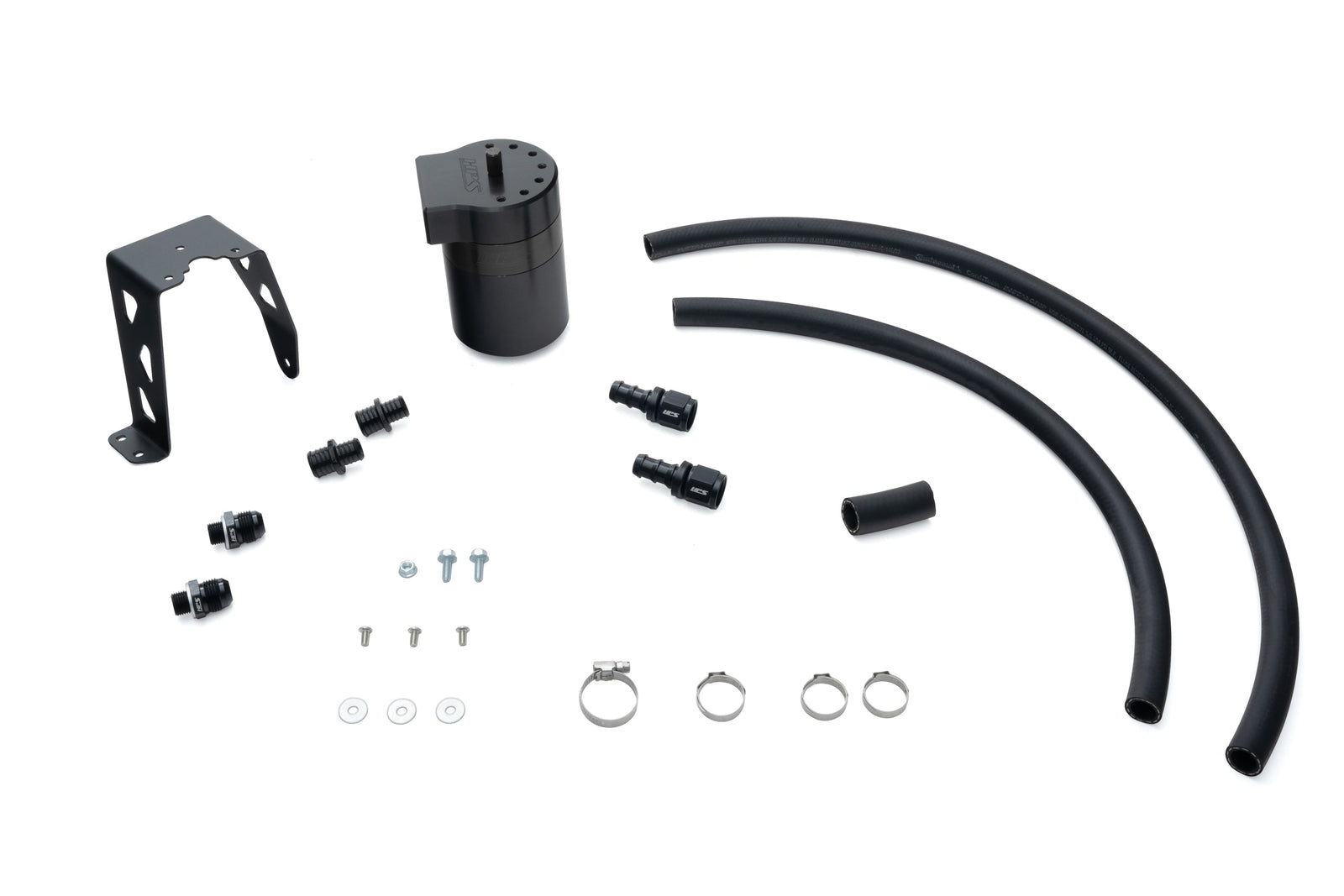 HPS-860-024WB HPS Black Oil Catch Can+Mount Bracket For 24+ Land Cruiser/Tacoma 2.4L Turbo