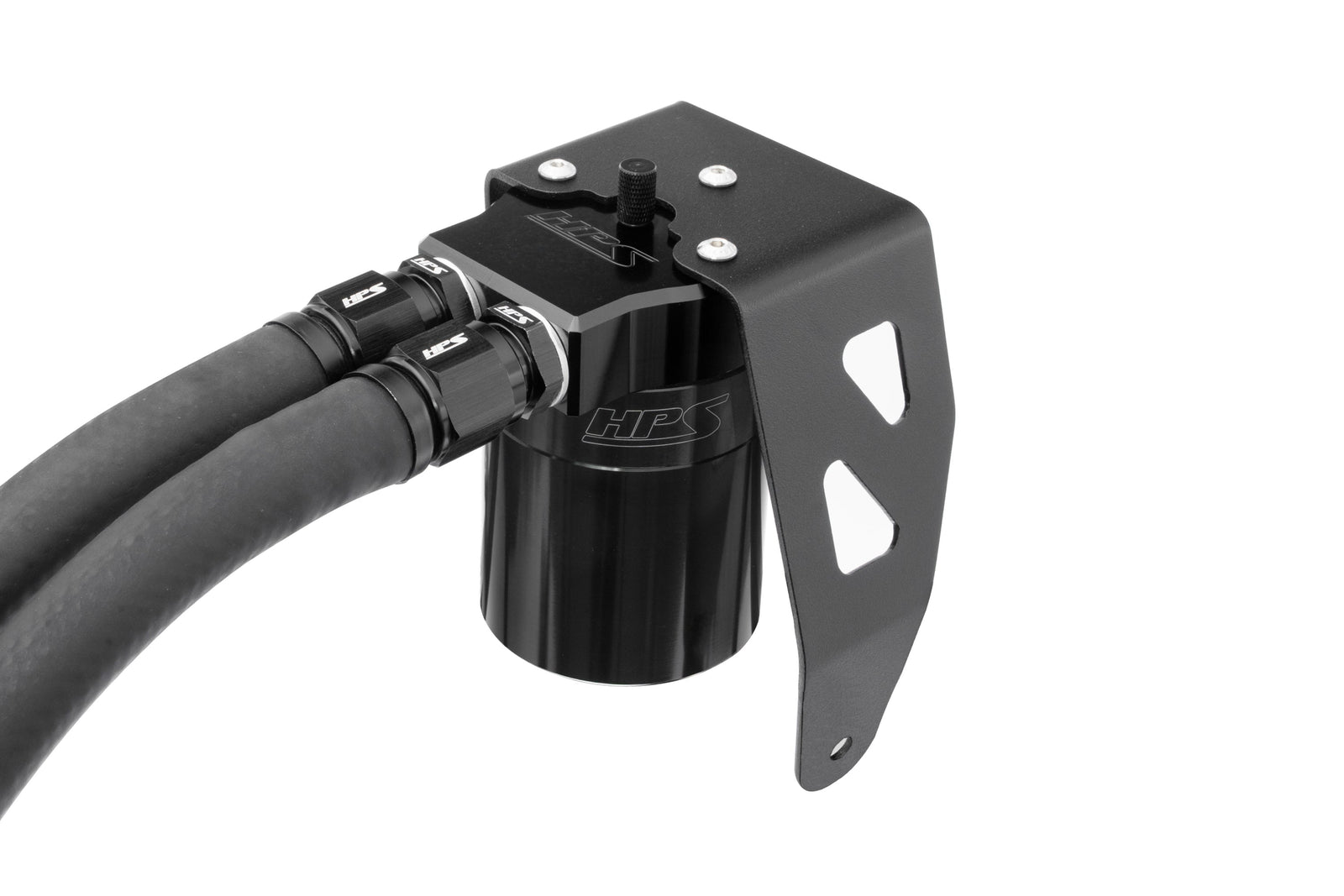 HPS-860-024WB HPS Black Oil Catch Can+Mount Bracket For 24+ Land Cruiser/Tacoma 2.4L Turbo