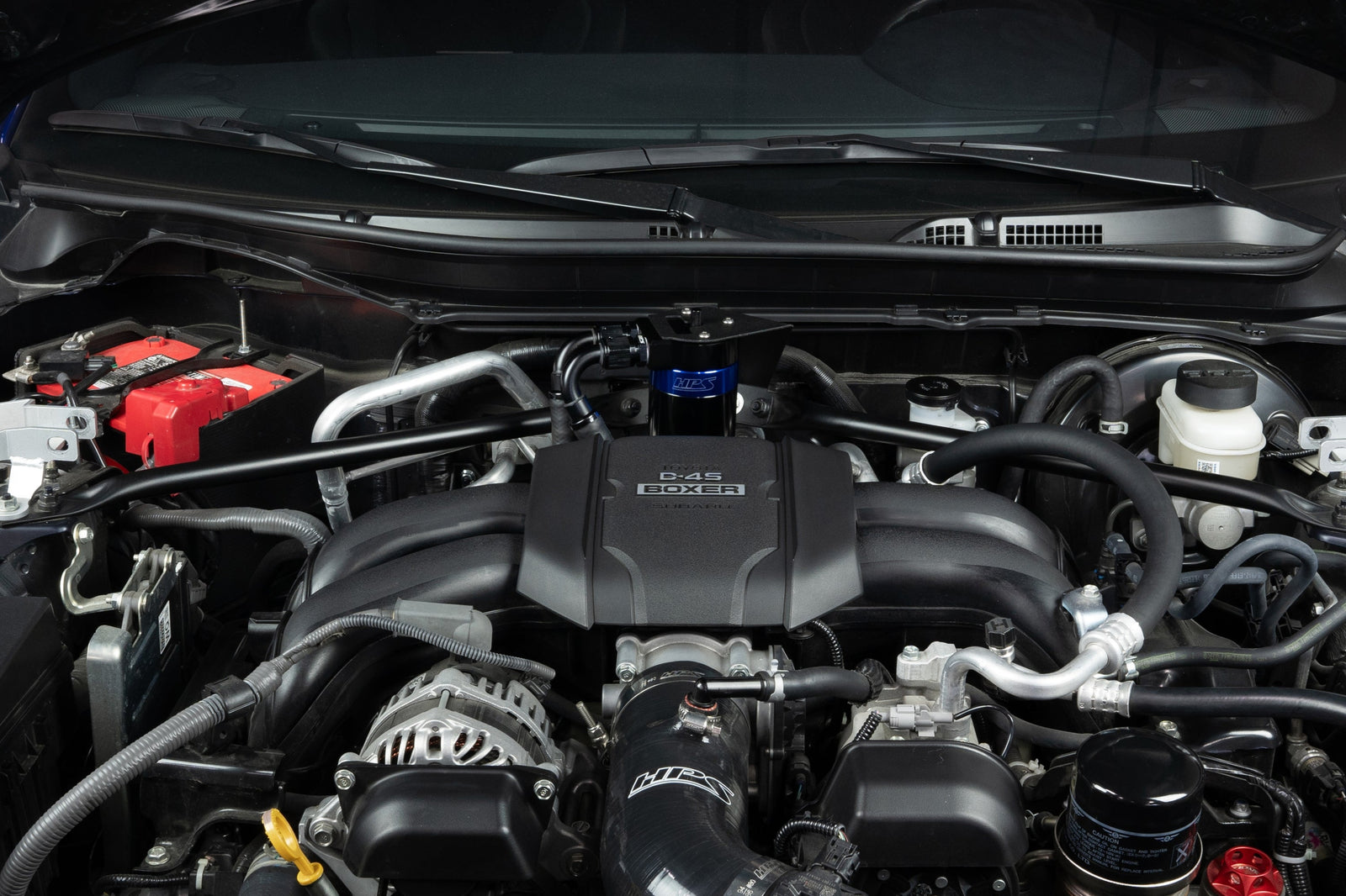 HPS-860-026BL HPS Black/Blue Catch Can+Mount Bracket For GEN2 22+ Subaru BRZ/Toyota GR86 FA24D